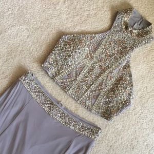CRYSTAL DOLL PROM/BALL GOWN CROP TOP STYLE SIZE 11